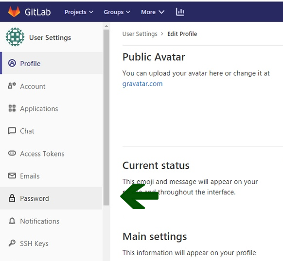 Gitlab access token. Add GITLAB to Project. GITLAB change password. Как в гитлабе установить ветку по дефолту. \Как в гитлабе изменить название ветки.
